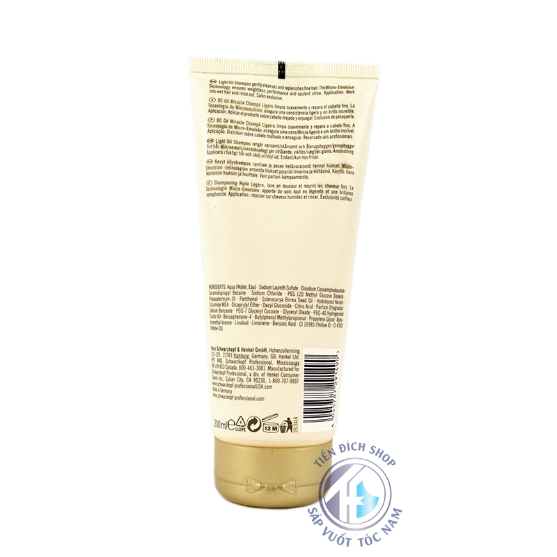 Dầu gội BC Bonacure Oil Miracle Light Oil 200ml