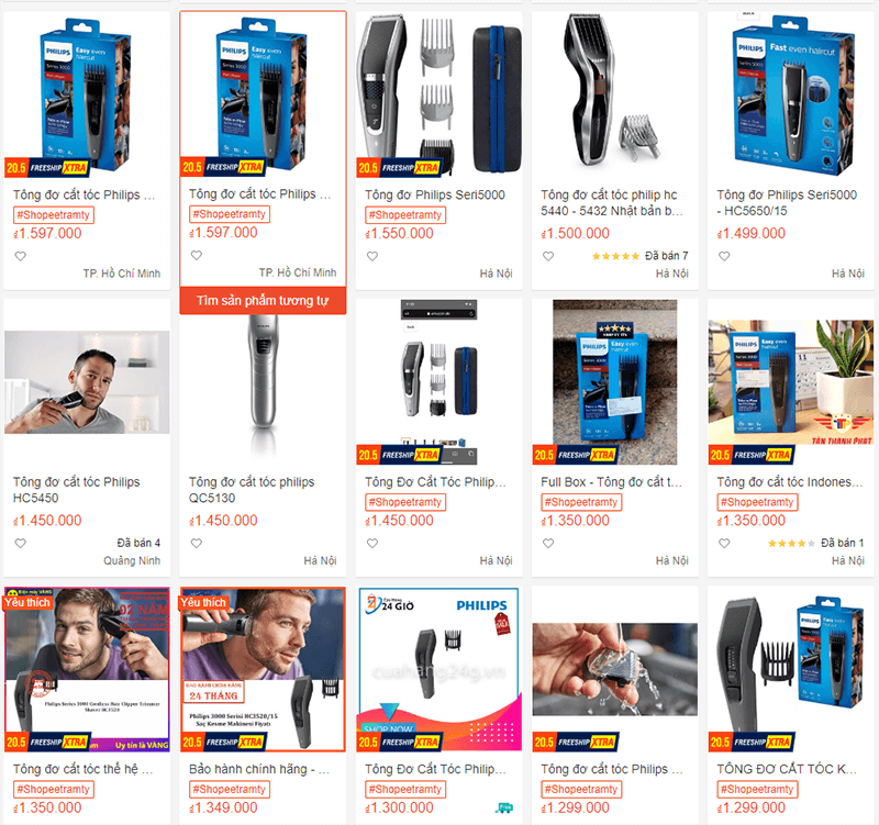 giá tông đơ philips