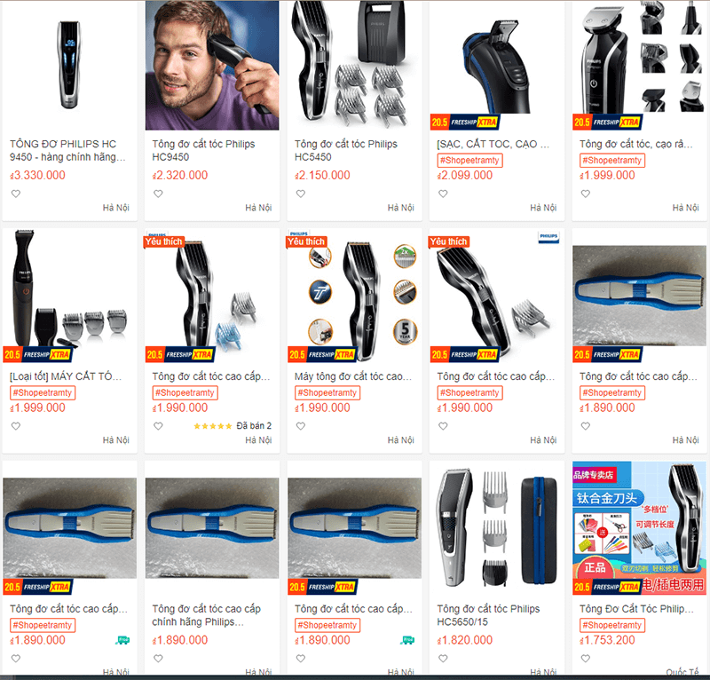BẢNG GIÁ tông đơ cắt tóc Philips 2020