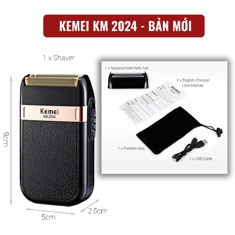 máy cạo râu Kemei KM 2024 chính hãng