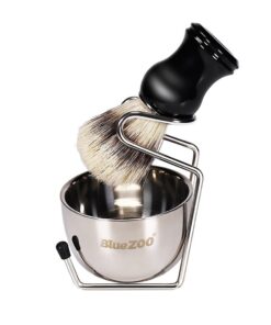 combo bát cạo râu Bluezoo bản thép