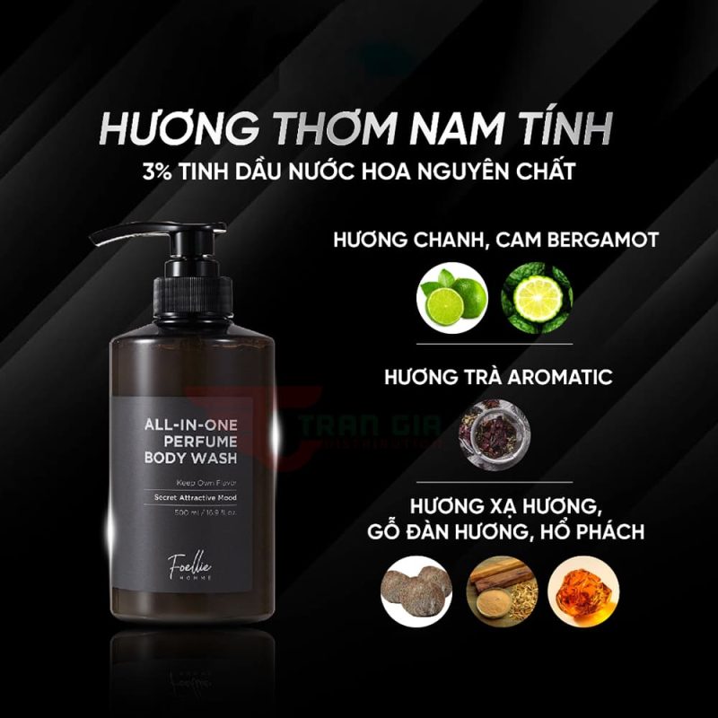 Foellie Homme All-in-one Perfume Body Wash