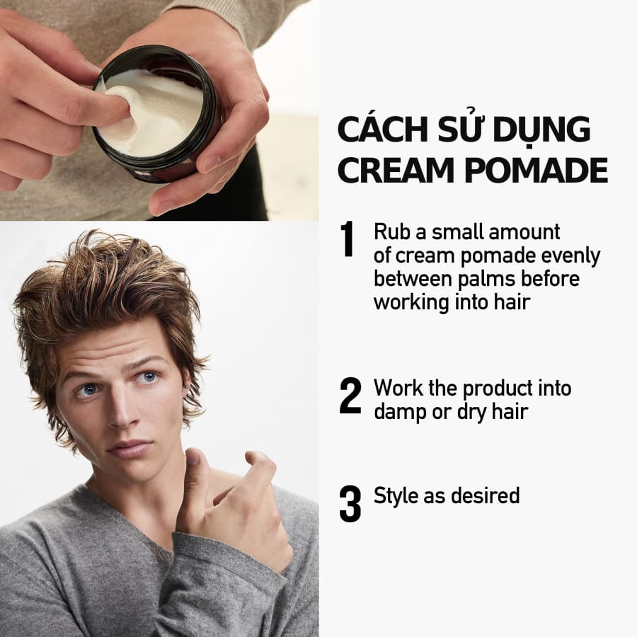 Cách sử dụng Cream Pomade 