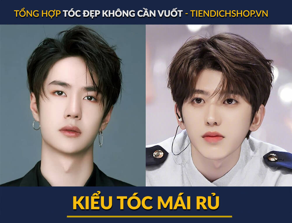 kiểu tóc nam mái rủ đẹp không cần vuốt