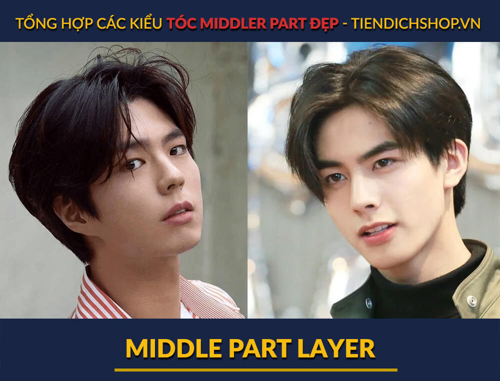 Kiểu tóc Middle Part Layer