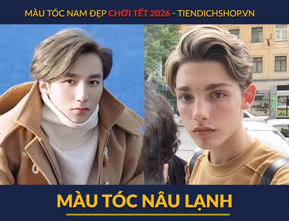 Màu tóc nam Nâu Lạnh