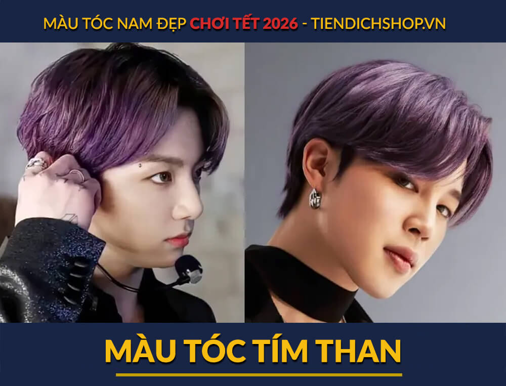 Màu tóc nam đẹp Tím Than