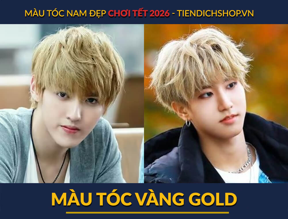 Màu tóc nan đẹp Vàng Gold