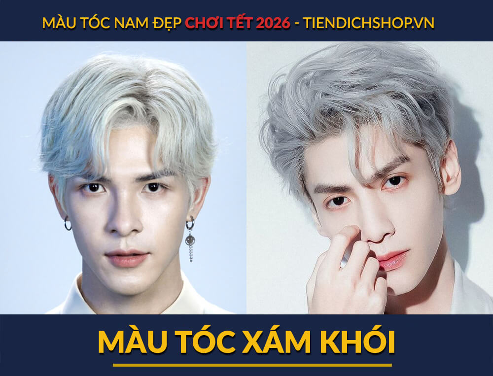 Màu tóc nam Xám Khói