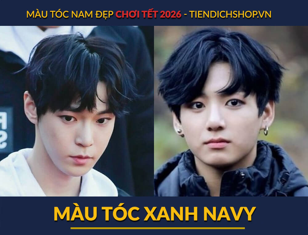 Màu tóc nam Xanh Navy