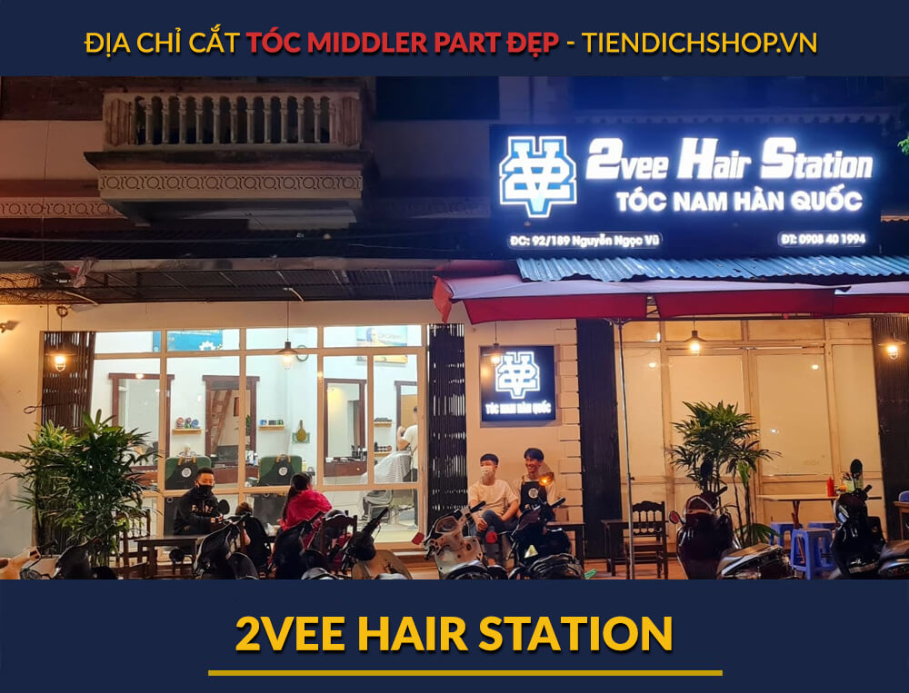 địa chỉ cắt tóc Middle Part nam đẹp nhất - 2Vee Hair Station