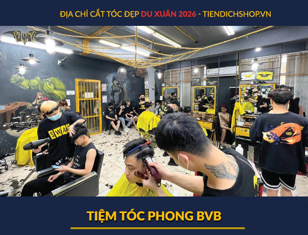 Địa chỉ cắt tóc nam đẹp Tiệm tóc Phong BVB