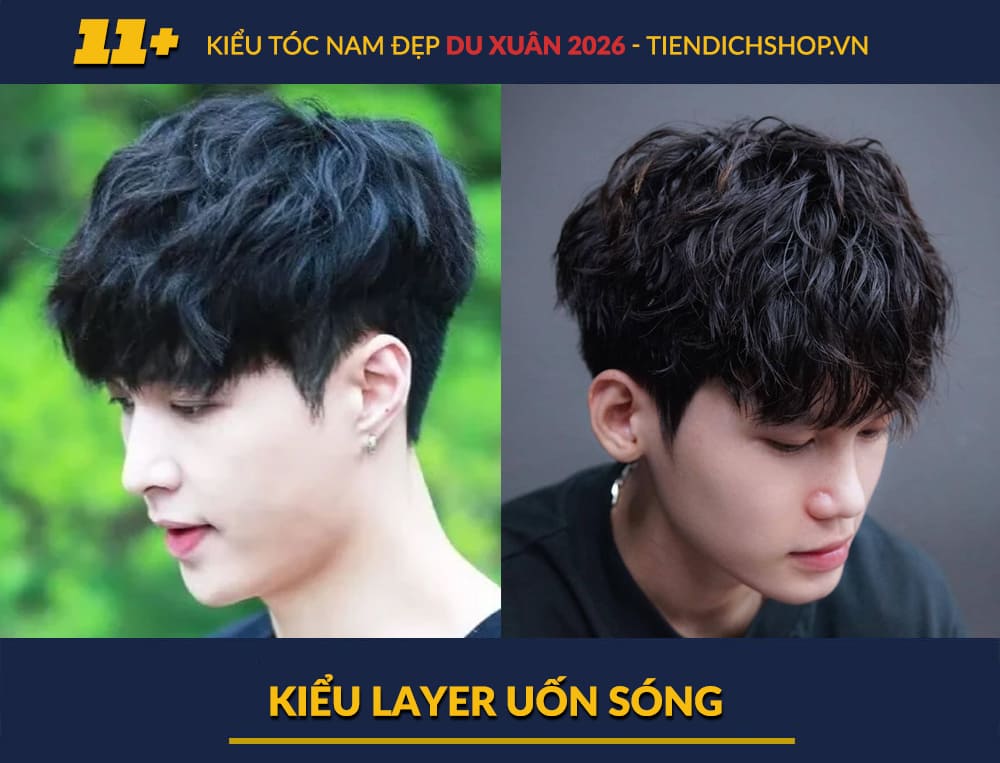 Kiểu tóc Layer uốn sóng chơi du xuân