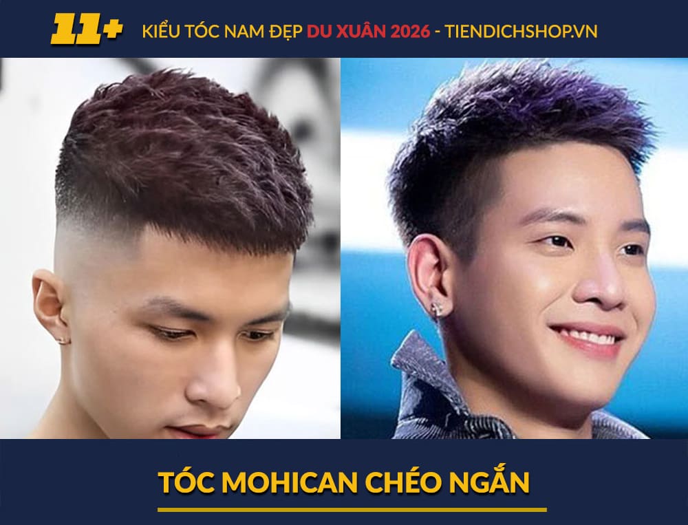 Kiểu Mohican chéo ngắn