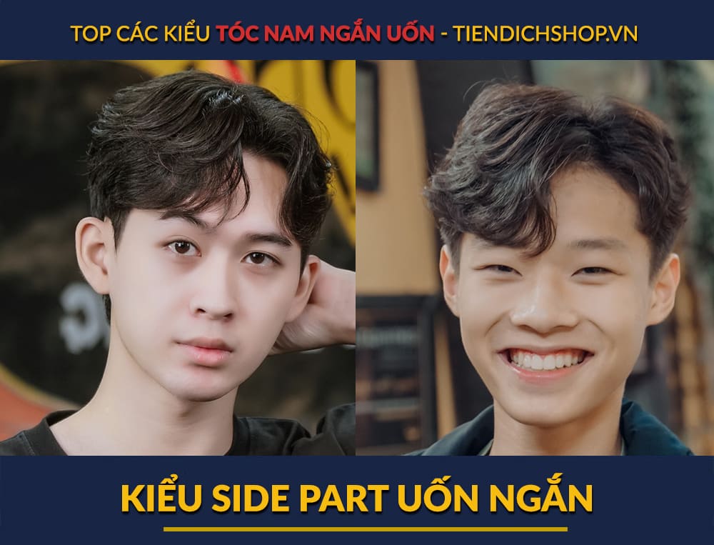 Kiểu uốn Side Part ngắn
