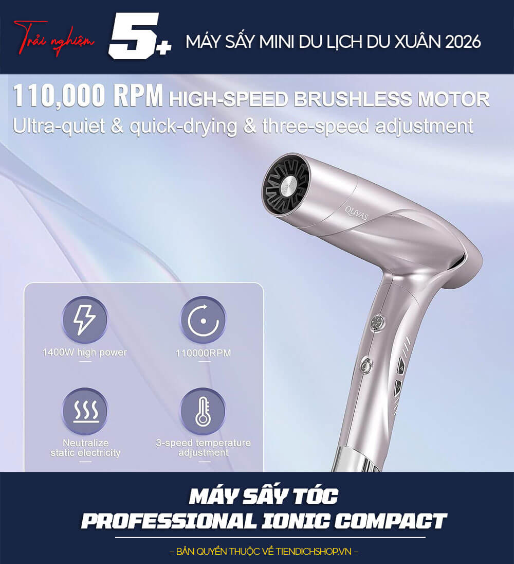 MÁY SẤY DU LỊCH Professional Ionic Compact Hair Dryer
