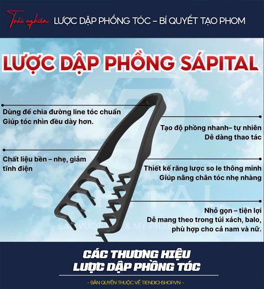 Các thương hiệu lược dập phồng tóc