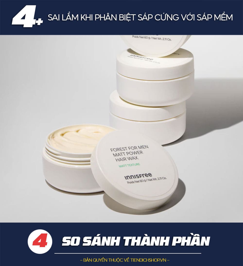 So sánh về thành phần sáp cứng và sáp mềm 